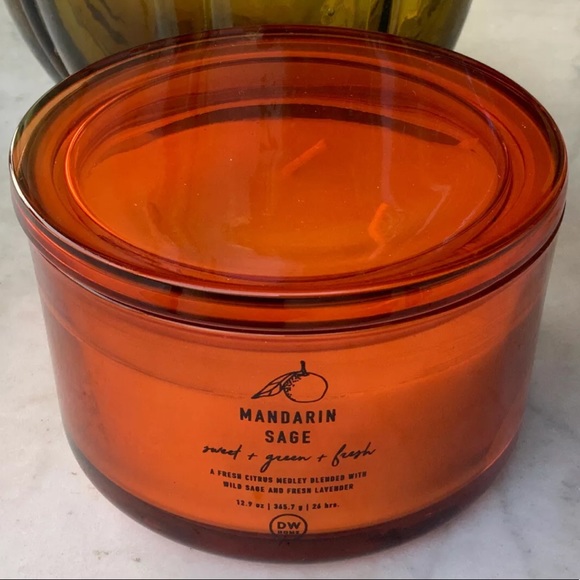 DW HOME CANDLE MANDARIN SAGE RICHLY SCENTED NEW 3 WICK - Picture 2 of 3